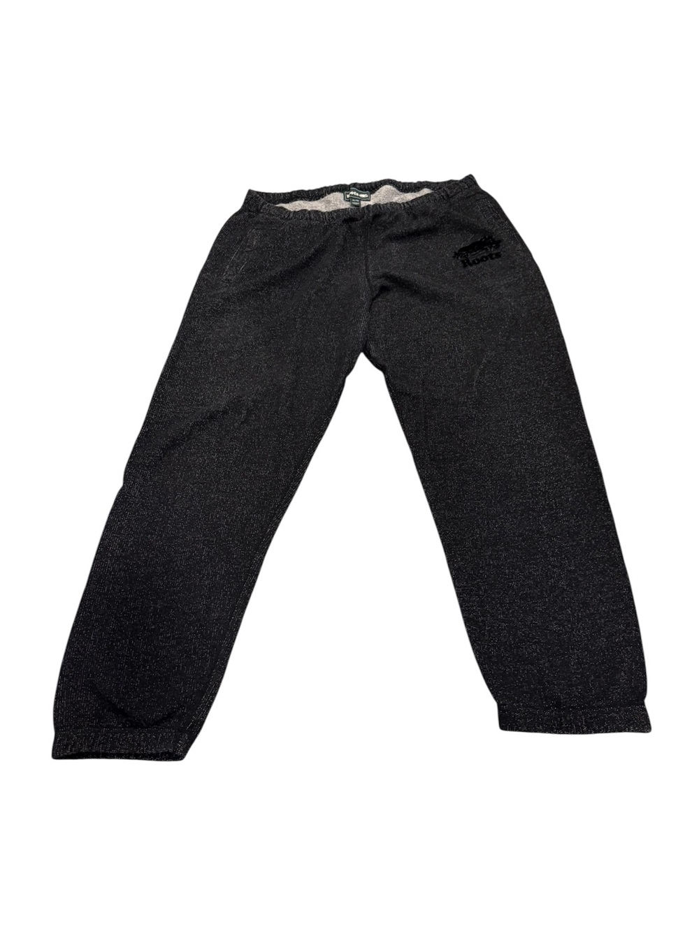 Roots XL black pull on sweatpants salt & pepper pockets cozy casual loungewear